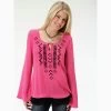 Karman Women's Pink And Black Aztec Long Sleeve Shirt -Western Cowboy Equipment Store 0305005650189a