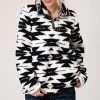 ROPER Black And White Aztec Polar Fleece -Western Cowboy Equipment Store 0309802506172Front