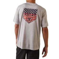 Ariat Grey Flag Shield Tee
