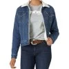 Wrangler Women's Denim Sherpa Jacket -Western Cowboy Equipment Store 10LWJ320D BF01 SWFF PRD