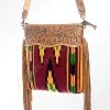 American Darling Cranberry Aztec Blanket Fringe Purse -Western Cowboy Equipment Store 117528 z