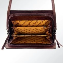 American Darling Tooled Leather W/ Turquoise Crossbody -Western Cowboy Equipment Store 117769 I