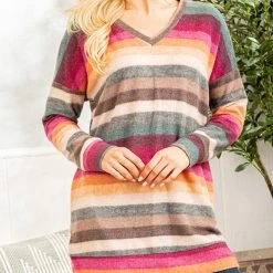 Multi Stripe Long Sleeve Top