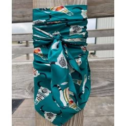 Turquoise With Aztec Skulls Wild Rag