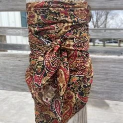 Burgundy And Beige Paisley Wild Rag