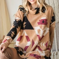 Mocha Aztec Brushed Cowl Neck Shirt 7 Mocha Aztec Brushed Cowl Neck Shirt -Western Cowboy Equipment Store 14878348 faece105 339f 48f4 8bd9 c4e1ba8412d4