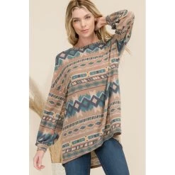 Mocha Aztec Print High-Low Top 7 Mocha Aztec Print High-Low Top -Western Cowboy Equipment Store 15365055 b7035649 b3aa 42e2 bab6 a5acbc1ba991