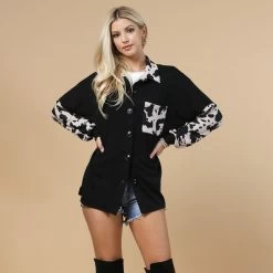 Ryder Oversized Cow Print Shacket