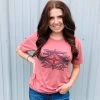Mauve Aztec Tee -Western Cowboy Equipment Store 1582a