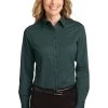 Women's Solid Dark Green Long Sleeve Shirt