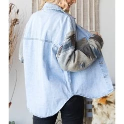 Aztec Contrast Denim Jacket -Western Cowboy Equipment Store 17062729 3e2af043 a398 436f 9d1f 915fac56c72f