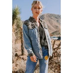 Mixed Print Breast Pocket Washed Jacket -Western Cowboy Equipment Store 17278902 4086359f 2f4a 42ed 800b c7f4ca1e8730