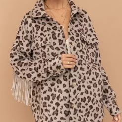 Brown Leopard Fringe Shacket -Western Cowboy Equipment Store 17279684 39711de9 21ad 4dc2 88a7 5f408ac1a009