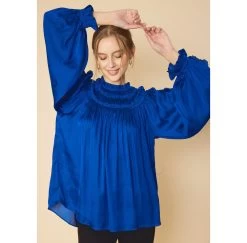 Solid Ruffled Satin Long Sleeve -Western Cowboy Equipment Store 17405072 79862bc7 845b 4995 a141 5c714c4bd55d