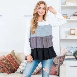 Multi Block Textured Top