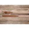 Texas Saddlery Tan/Brown Buckstitch Belt -Western Cowboy Equipment Store 1w237c