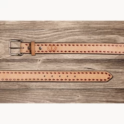 Texas Saddlery Natural Roughout Buckstitch Belt
