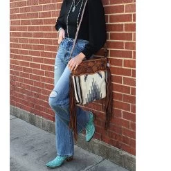 American Darling Blanket Purse W/ Tooled Leather