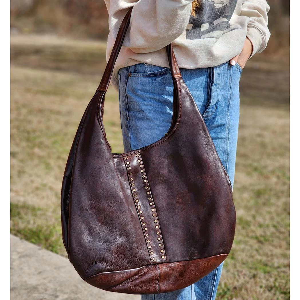 Spaghetti Western Brown Boho Bag W/ Studding 3 Spaghetti Western Brown Boho Bag W/ Studding