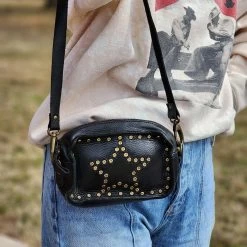 Spaghetti Western Star Stud Black Purse