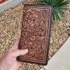 American Darling Tooled Leather & Turquoise Dot Wallet -Western Cowboy Equipment Store 20230216 092846
