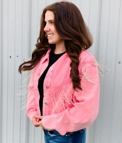 Denim Rhinestone Fringe Jacket -Western Cowboy Equipment Store 22154Je