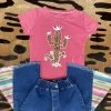 COWBOY HARDWARE Girl's Hot Pink Leopard Cactus Tee -Western Cowboy Equipment Store 435726 153 K