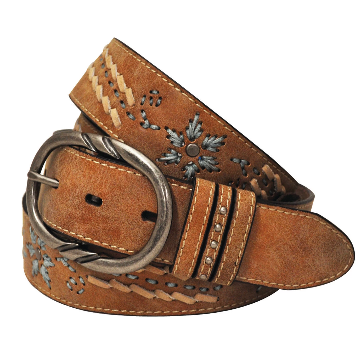 Cowgirls Rock Light Brown Embroidered And Laced Belt 3 Cowgirls Rock Light Brown Embroidered And Laced Belt