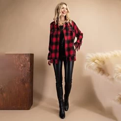 Fringe Detail Buffalo Plaid Shacket -Western Cowboy Equipment Store 78d273e8 5be3 4fbd b35d c95f4d9d79f1