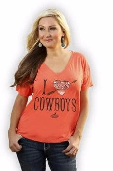 Ali Dee I Heart Cowboys Flowy Tee