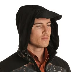 Powder River Men's Black Aztec Full Zip Softshell Jacket -Western Cowboy Equipment Store 92 1049 B