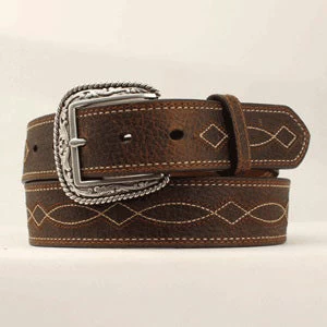 Ariat Men's Brown Boot Stitch Belt 3 Ariat Men's Brown Boot Stitch Belt