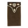 Ariat Men's Dark Distressed Trim Shield Rodeo Western Wallet -Western Cowboy Equipment Store A3531444
