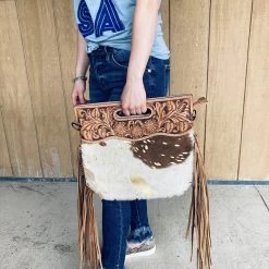American Darling Cowhide/Fringe Purse 14 American Darling Cowhide/Fringe Purse -Western Cowboy Equipment Store ADBGS146ACGO 1