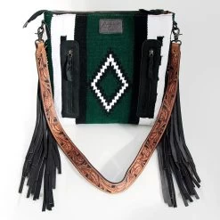 American Darling Conceal Carry Green White Tooled Purse -Western Cowboy Equipment Store ADBGZ225 D