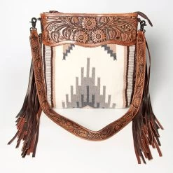 American Darling Blanket Purse W/ Tooled Leather -Western Cowboy Equipment Store ADBGZ579A B