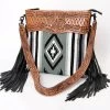 American Darling Grey Aztec Blanket/Thunderbird Tooling Bag -Western Cowboy Equipment Store ADBGZ705