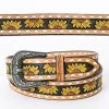 American Darling Tooled Sunflower Belt -Western Cowboy Equipment Store ADBLF102