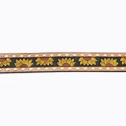 American Darling Tooled Sunflower Belt -Western Cowboy Equipment Store ADBLF102D