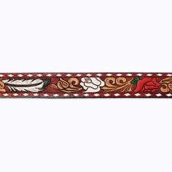American Darling Red & White Flower Tooled Belt 7 American Darling Red & White Flower Tooled Belt -Western Cowboy Equipment Store ADBLF118D