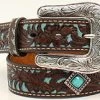 Ariat Girl's Floral Diamond Concho Turquoise Inlay Belt 1 Ariat Girl's Floral Diamond Concho Turquoise Inlay Belt -Western Cowboy Equipment Store Ariat Girls Fashion Belt prdcode 66574 s a1302402