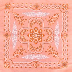 Coral Floral Paisley Bandanna
