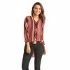 Rock & Roll Cowgirl Women's Pink And Black Aztec Hi Lo Shirt -Western Cowboy Equipment Store B4 2554