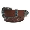 Women's Tan And Turquoise With Cutout Flower Design Belt -Western Cowboy Equipment Store BLT503 26