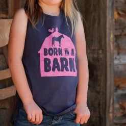 Cruel Girl Girl's Born In A Barn Tank - Charcoal