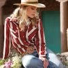 Cruel Denim Burgundy Aztec Striped Long Sleeve 2 Cruel Denim Burgundy Aztec Striped Long Sleeve -Western Cowboy Equipment Store CTW7343006