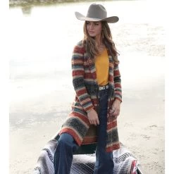 Cruel Girl Navy/Rust/Tan Duster -Western Cowboy Equipment Store CWK7408001 2