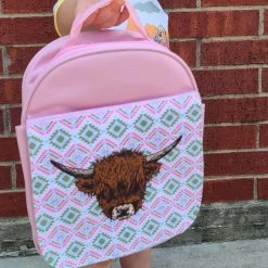 Highland Pink Lunch Box -Western Cowboy Equipment Store Closeupoflunchbox