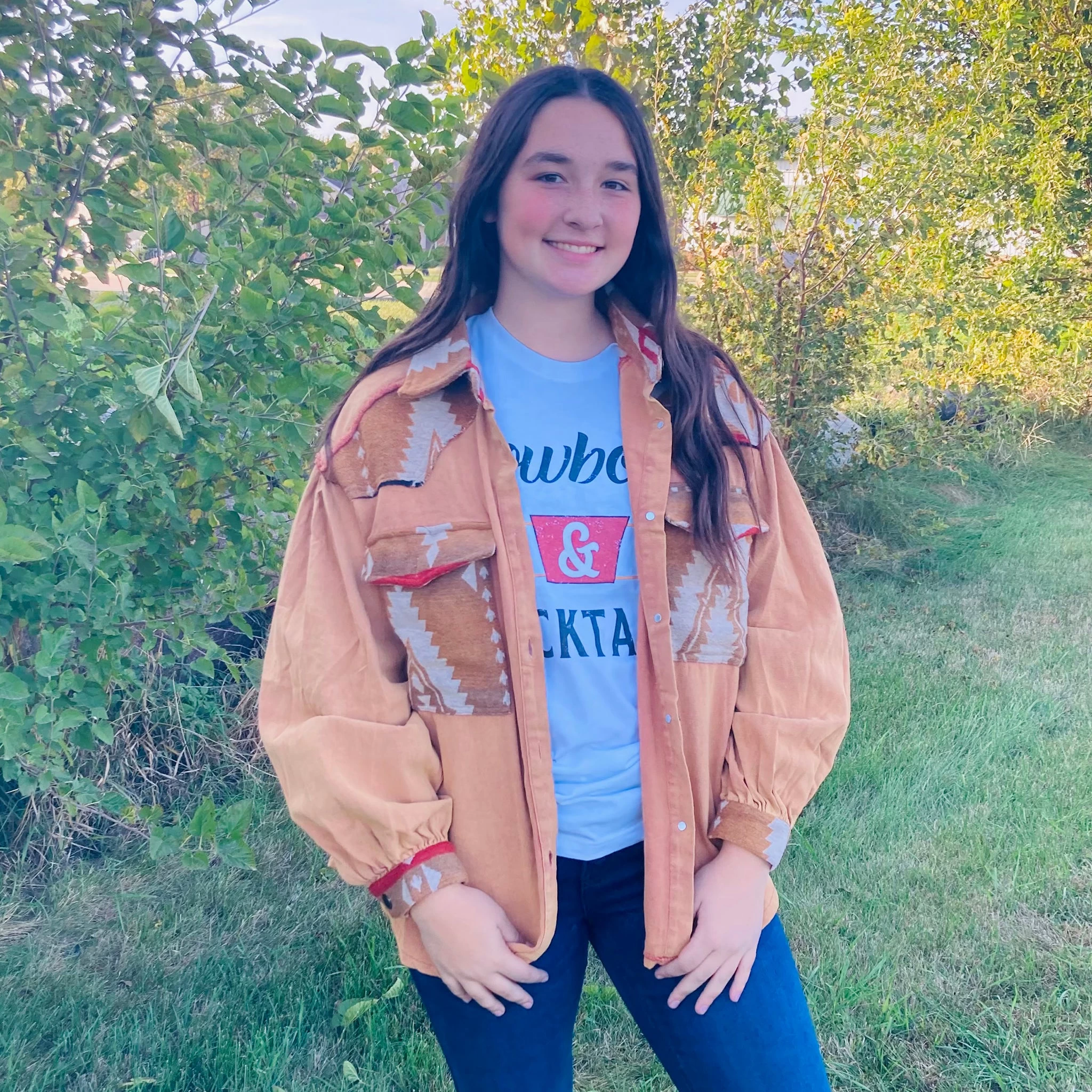 Burnt Sienna Aztec Shacket 3 Burnt Sienna Aztec Shacket