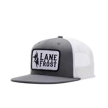 Lane Frost Brand Grey & White "Gangster" Cap 3 Lane Frost Brand Grey & White "Gangster" Cap